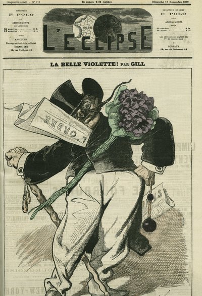 Kaunis violetti, kuva bonapartistien kannattajasta, sanomalehti "" L