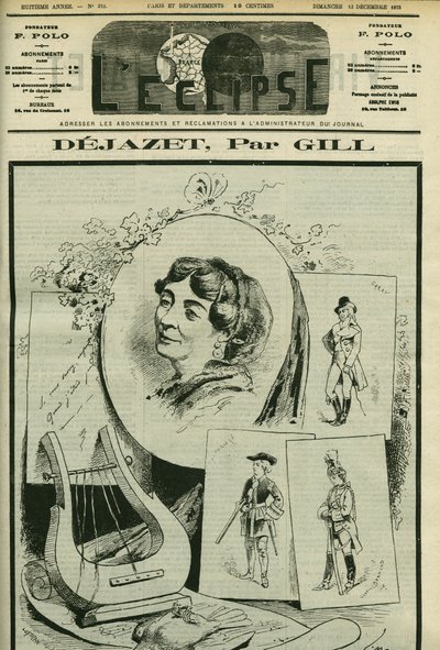 Kunnianosoitus ja muotokuva Virginie Dejazetista (1797-1875), oopperalaulajasta. Kansi "" L