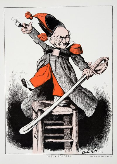 Old Soldier !, julkaisusta History of the Third Republic, osa. I, Poliittinen historia, jul. 1933 tekijältä Andre Gill