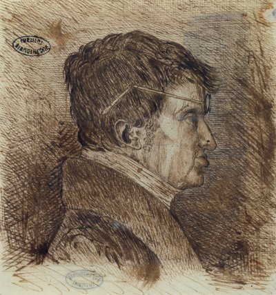 Omakuva 1775-1836, 1800-luvun alku kynä ja muste paperille tekijältä Andre Marie Ampere