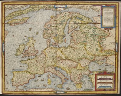 Euroopan kartta, André Thevetin universaali kosmografia tekijältä Andre Thevet