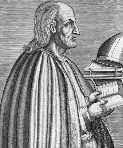 Muotokuva Anselmista Canterburysta, joka tunnetaan myös nimellä Anselm of Aosta (1033-1109), pyhimys, teologi ja kirkon tohtori, Canterburyn arkkipiispa, Andre Thevetin (1502-1590) kaiverrus vuodelta 1584 tekijältä Andre Thevet
