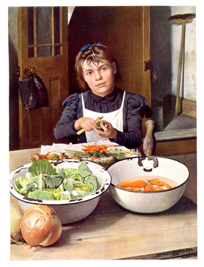 Auttaa äitiä, 1901. tekijältä Andre and Sleigh