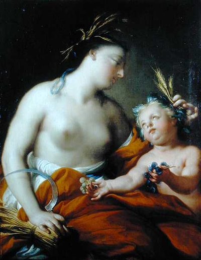Allegoria syksystä (Ceres) (öljy kankaalle) tekijältä Andrea (attr.to) Casali