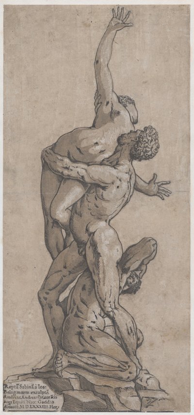 Sabiininaisen raiskaus, 1584. tekijältä Andrea Andreani