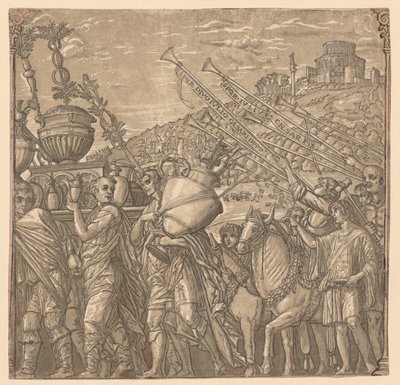 Julius Caesarin voitto: Maljakoita kantavat sotilaat, 1593-1599. tekijältä Andrea Andreani