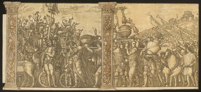 Julius Caesarin voitto [nro 3 ja 4 plus 2 saraketta] tekijältä Andrea Andreani after Andrea Mantegna