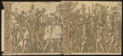 Julius Caesarin voitto [nro 5 ja 6 plus 2 saraketta] tekijältä Andrea Andreani after Andrea Mantegna