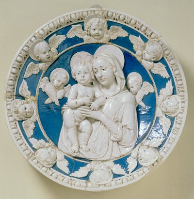 Kierros Madonnan ja lapsen kanssa tekijältä Andrea Della Robbia