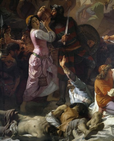 Clash between the citizens of Tortona and the imperial army, detail from The constancy of Tortona or Thirst of Tortona   1123600   fi       finnish Successfully Translated  Original: A soldier blowing on a match, from the Musketeers series, plate 40, in Wa tekijältä Andrea Gastaldi