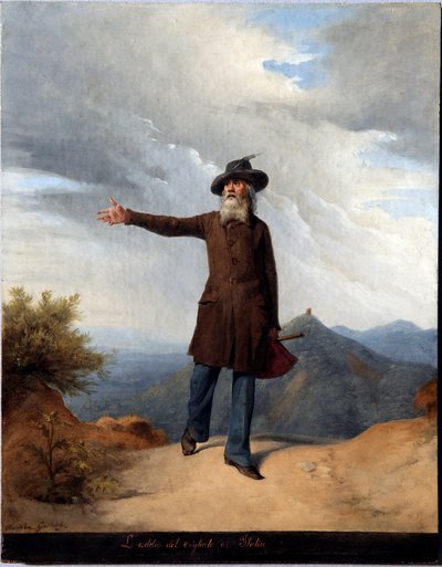 Jäähyväiset maanpakoon. Kun Giuseppe Mazzini joutui maanpakoon Sveitsiin vuonna 1831 (maalaus tekijältä Andrea Gastaldi