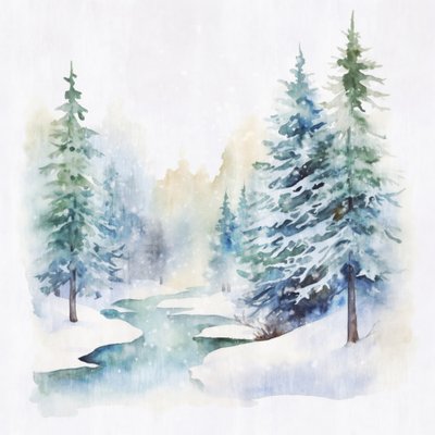 Talvinen metsäjoki tekijältä Andrea Haase