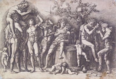 Bacchanal ja viinipuristin, c. 1475 tekijältä Andrea Mantegna