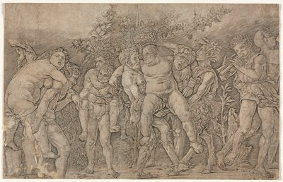 Bacchanal Silenuksen kanssa. tekijältä Andrea Mantegna