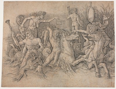 Battle of the Sea Gods - vasen osa. tekijältä Andrea Mantegna