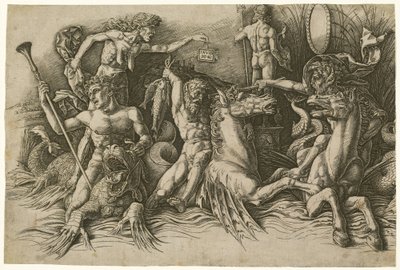 Merijumalien taistelu [vasen puoli] tekijältä Andrea Mantegna