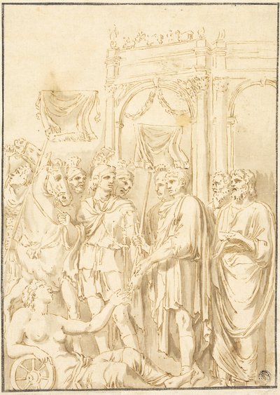 Roomalaiset senaattorit ja sotilaat tekijältä Andrea Mantegna