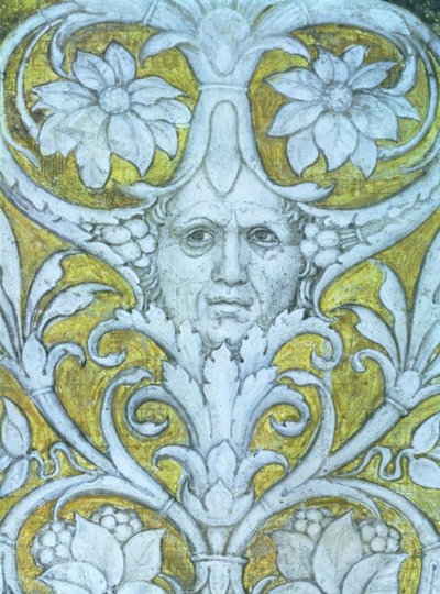 Omakuva, joka on sisällytetty Camera degli Sposin tai Camera Picta -kirkon koristeelliseen friisiin, 1465-74, fresko 78449, yksityiskohta. tekijältä Andrea Mantegna