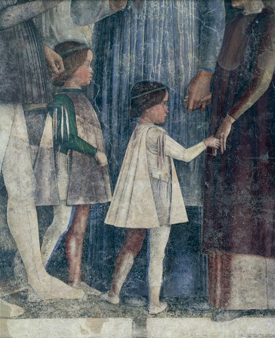 Sigismund ja Francesco II Gonzaga, yksityiskohta Meeting Wallista Andrea Mantegna (1431-1606), fresko, San Giorgion linna, hääkammio tai Camera Picta, Mantova tekijältä Andrea Mantegna