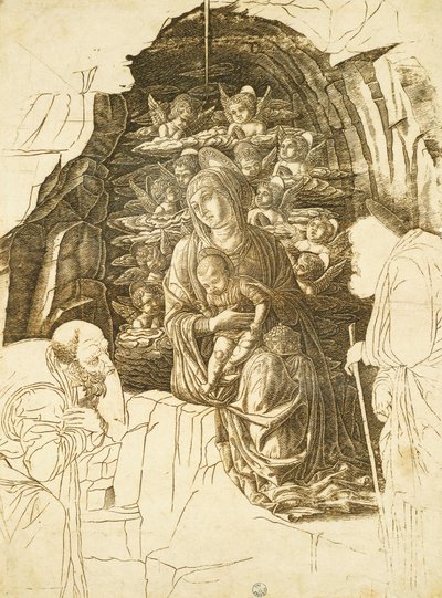 Andrea Mantegnan (1431-1506) tutkielma Magien palvonnasta, piirustus tekijältä Andrea Mantegna