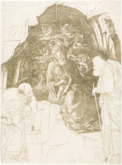 The Adoration of the Magi (Neitsyt luolassa) tekijältä Andrea Mantegna