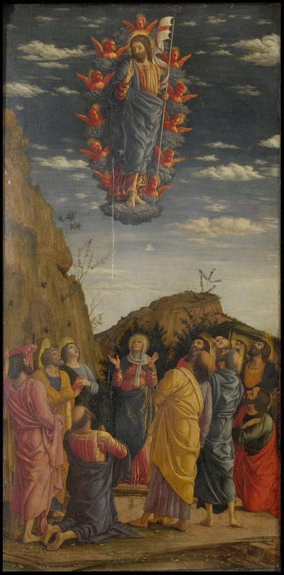 Uffizi Uffizi Tryptichin taivaaseenastumistriptyykki, vasen paneeli, n. 1463-1464 tekijältä Andrea Mantegna