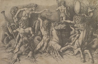 Merijumalien taistelu Vasen osa friisistä, n. 1485-88. tekijältä Andrea Mantegna