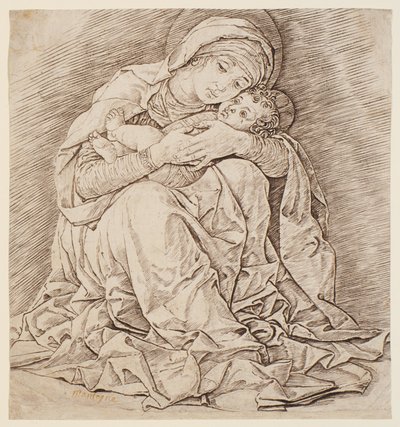 Neitsyt Maria ja lapsi tekijältä Andrea Mantegna