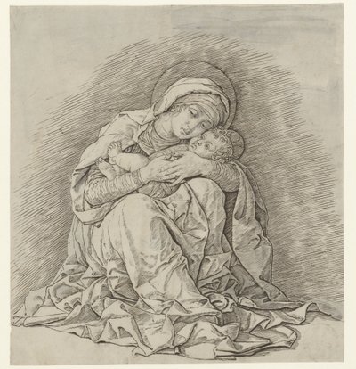 Istui Mary lapsen kanssa tekijältä Andrea Mantegna