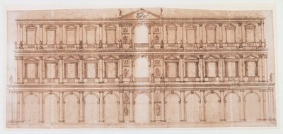 Dogen palatsi, Venetsia (kynä ja muste paperille) tekijältä Andrea Palladio