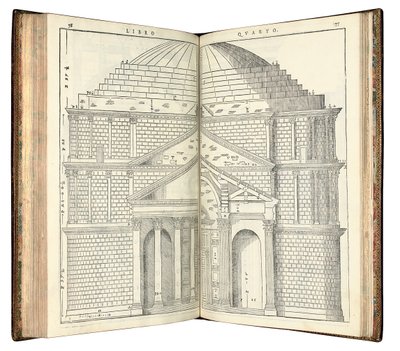 Kaksi näkymää Pantheonista, 1570 tekijältä Andrea Palladio