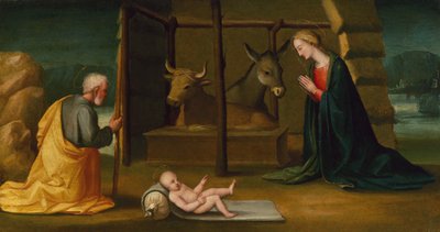 The Nativity, n. 1500 (öljy paneelille) tekijältä Andrea Piccinelli