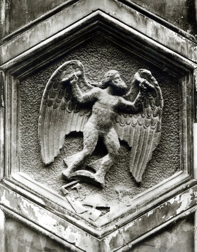 Daedalus, koristereliefi Campanilesta, Firenzestä, n. 1348-50 (marmori) (m/v kuva) (katso myös 103681) tekijältä Andrea Pisano