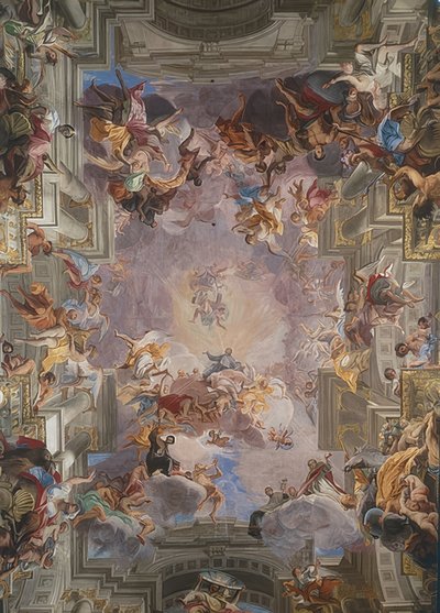 Pyhä Ignatius kunniassa. 1691-1694 tekijältä Andrea Pozzo