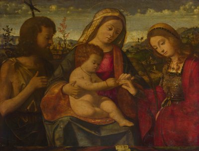 Neitsyt ja lapsi pyhien Johannes Kastajan ja Katariinan kanssa, 1504 tekijältä Andrea Previtali