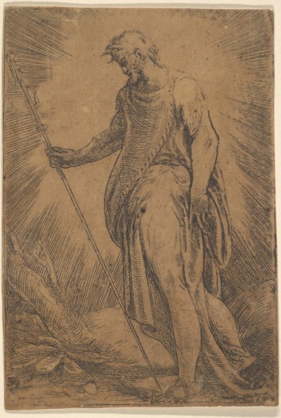 Apostoli kädessään sauvaa vasemmalle päin, n. 1540-60. tekijältä Andrea Schiavone