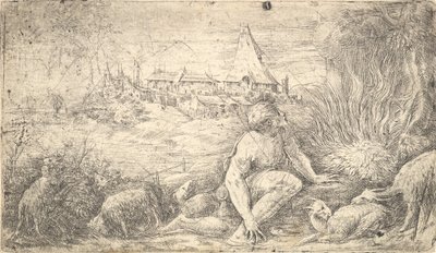 Mooses ja palava pensas, n. 1544-47. tekijältä Andrea Schiavone