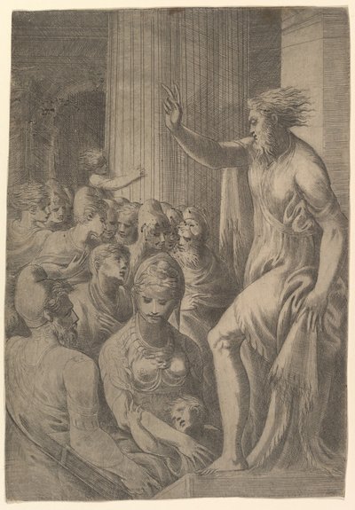 Pyhä Paavali saarnaa Ateenassa, n. 1548-53. tekijältä Andrea Schiavone