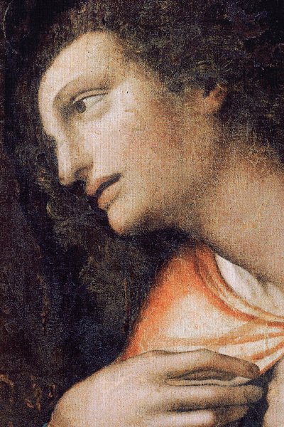 Abbey (Tongerlo Abbey). Maalaus. Viimeinen ehtoollinen. 1506-1507. Yksityiskohta (maalaus) tekijältä Andrea Solario