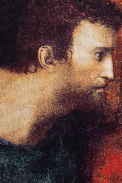 Abbey (Tongerlo Abbey). Maalaus. Viimeinen ehtoollinen. 1506-1507. Yksityiskohta (maalaus) tekijältä Andrea Solario