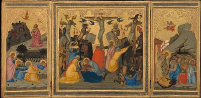 Kohtauksia Kristuksen kärsimyksestä: Agonia puutarhassa, ristiinnaulitseminen..., 1380-luku. tekijältä Andrea Vanni