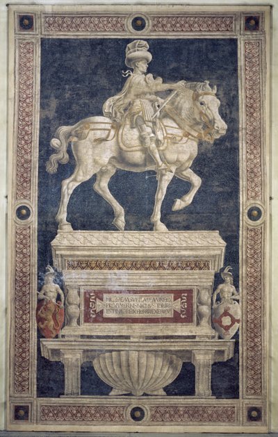 Niccolo Marucci da Tolentinon (k. 1435) ratsastusmuistomerkki 1456 (fresko) tekijältä Andrea del Castagno