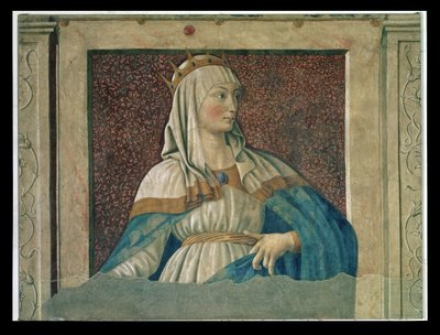 Kuningatar Esther, kuuluisien miesten ja naisten Villa Carducci -sarjasta, n. 1450 tekijältä Andrea del Castagno