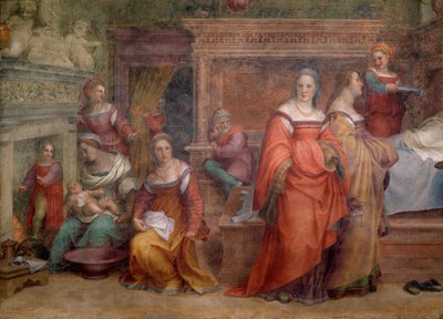 Neitsyen syntymä (yksityiskohta Fresco tekijältä Andrea del Sarto