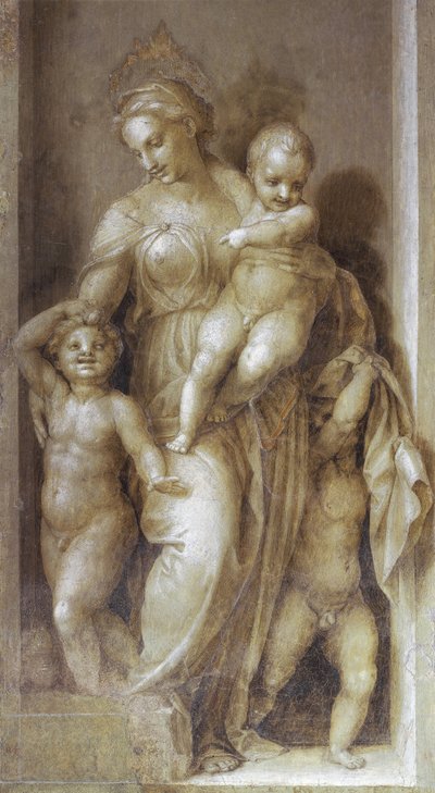 Hyväntekeväisyys - Fresco tekijältä Andrea del Sarto