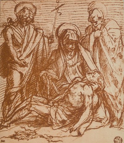 Kuollut Kristus neitsyiden käsivarsissa (Pieta) tekijältä Andrea del Sarto
