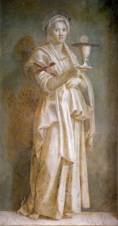 Andrea del Sarton (1486-1531) La Faith -fresco 1522 Koko 194x110 cm Firenze, Chiostro dello Scalzo tekijältä Andrea del Sarto
