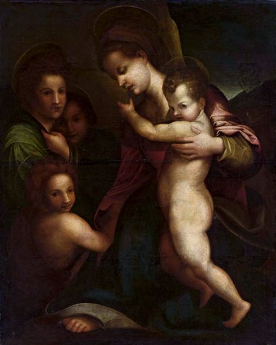 Madonna lapsen Jeesuksen ja Johanneksen kanssa tekijältä Andrea del Sarto