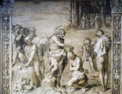 Pyhä Johannes kastaa väkijoukkoja tekijältä Andrea del Sarto