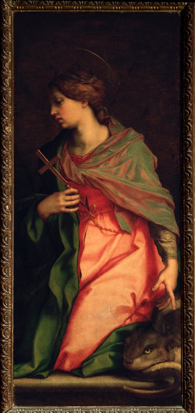 Pyhä Margarita Antiokialainen, Pyhän Agneksen alttaritaulu (maalaus, 1525-1528) tekijältä Andrea del Sarto